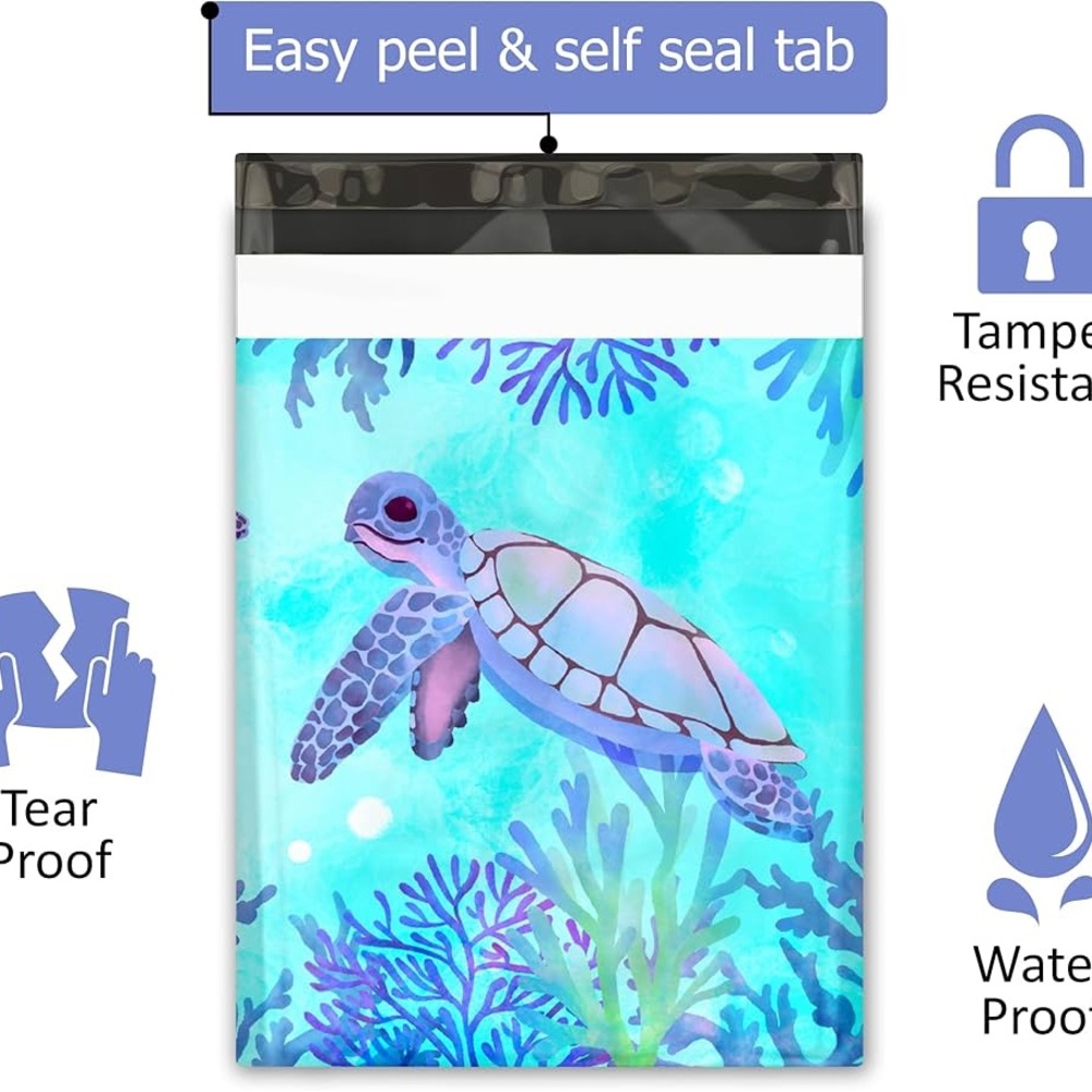 20 Poly Mailer Value Pack - Sea Turtle Pattern (10" x 13") Qty 20 - Picture 4 of 6